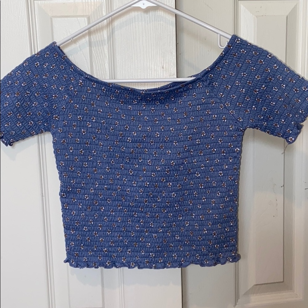 Flower Print Off-The-Shoulder Top